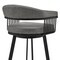 Armen Living Bronson 25" Counter Height Swivel Bar Stool in Black Finish and Gray Faux Leather 721535761883 - alternate 4